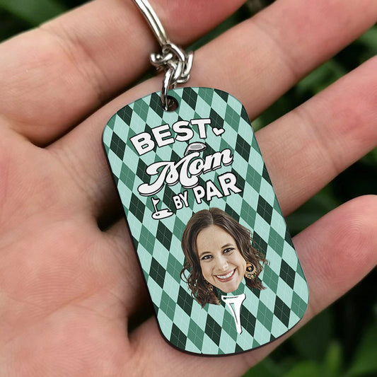 Bester Papa aller Zeiten – Golfgeschenk für Papa, ihn, Freund, Ehemann, Opa – Personalisierter Edelstahl-Schlüsselanhänger