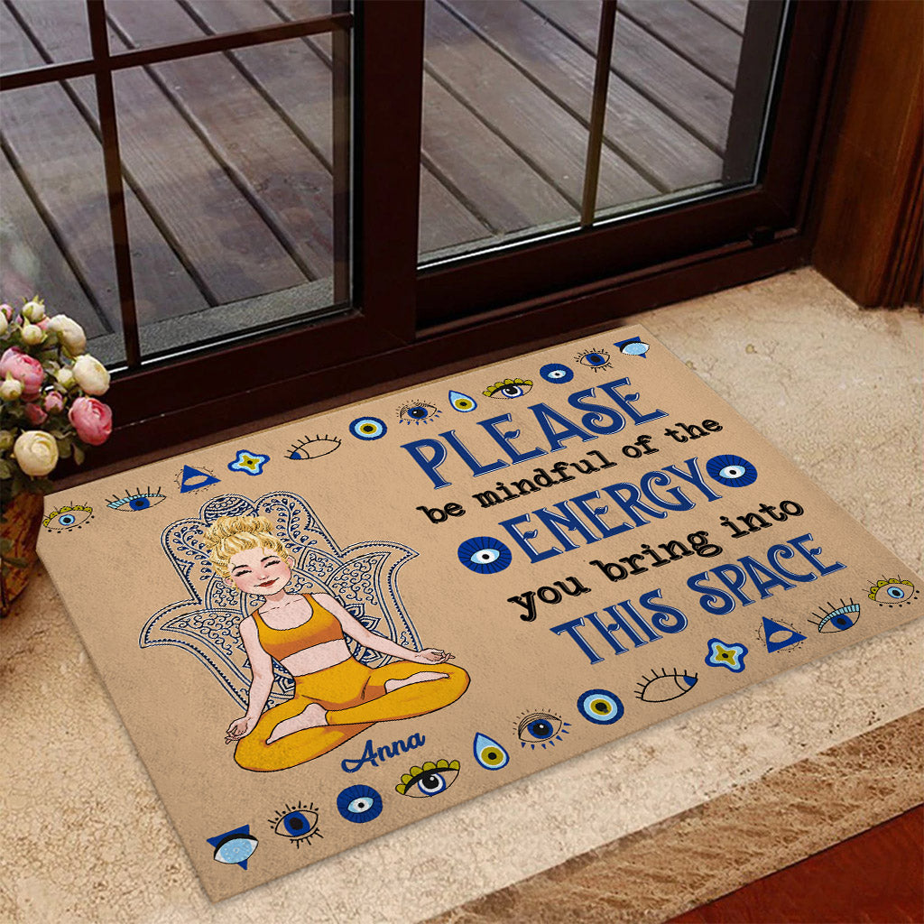 Mindful Of The Energy - Personalized Yoga Doormat