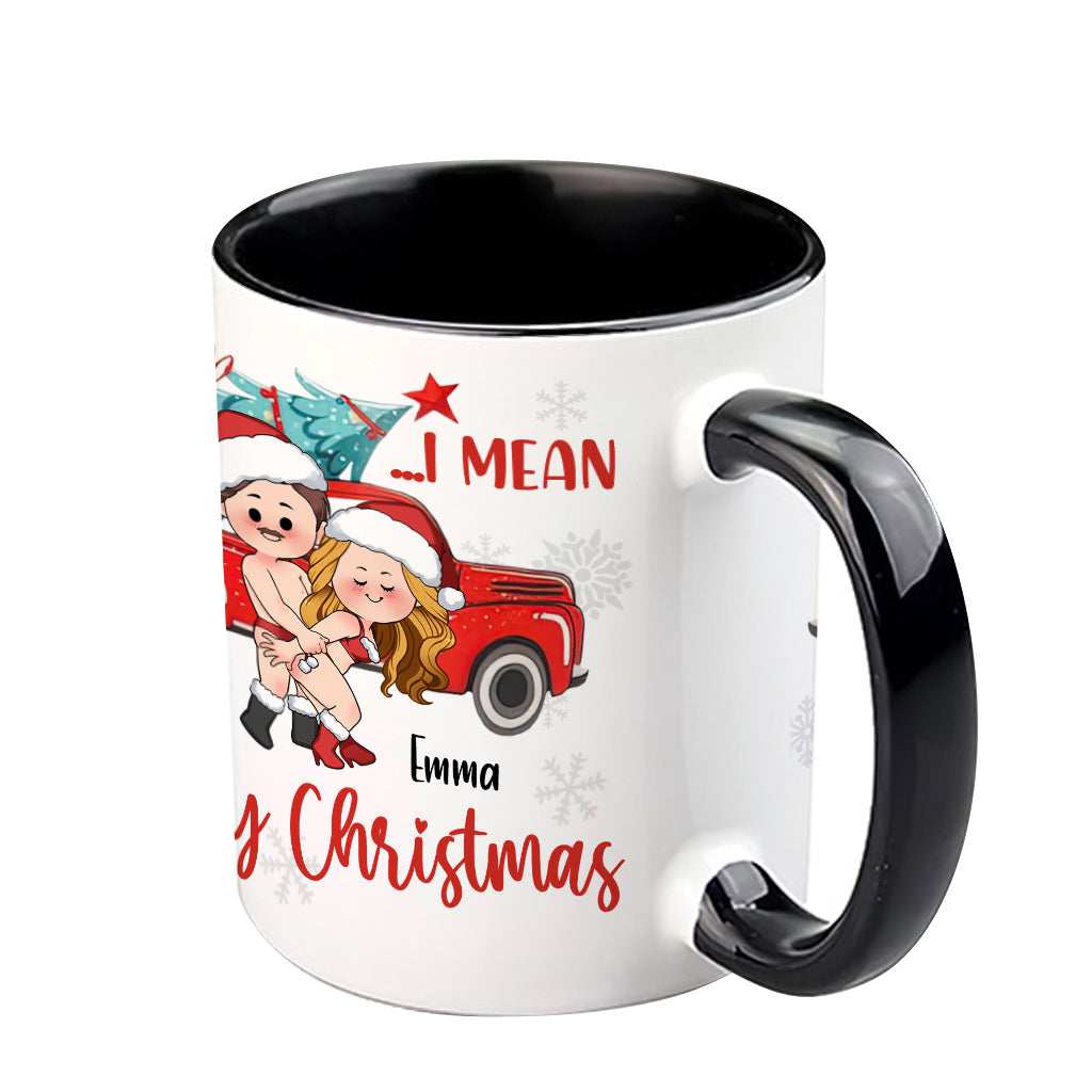 „Bend Me Over I Mean Merry Christmas“ – personalisierte Tasse für Paare