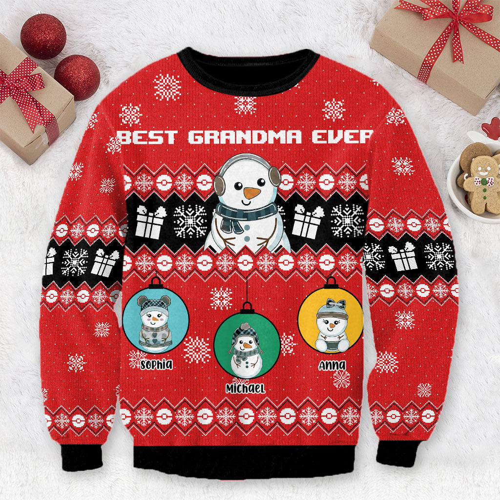 Best Grandma Ever - Personalized Grandma Ugly Sweater