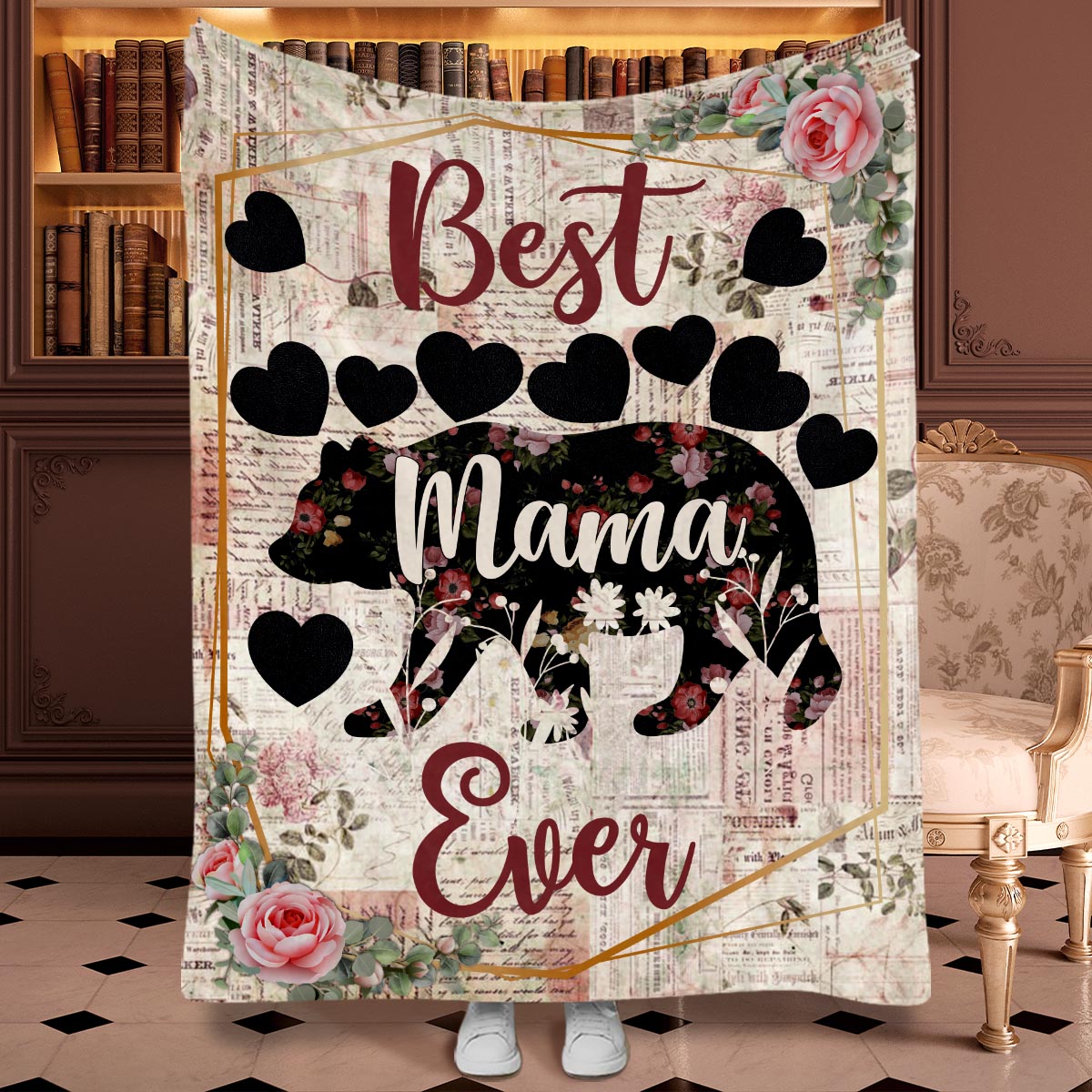 Beste Oma der Welt – Geschenk für Mama, Oma – Personalisierte Decke