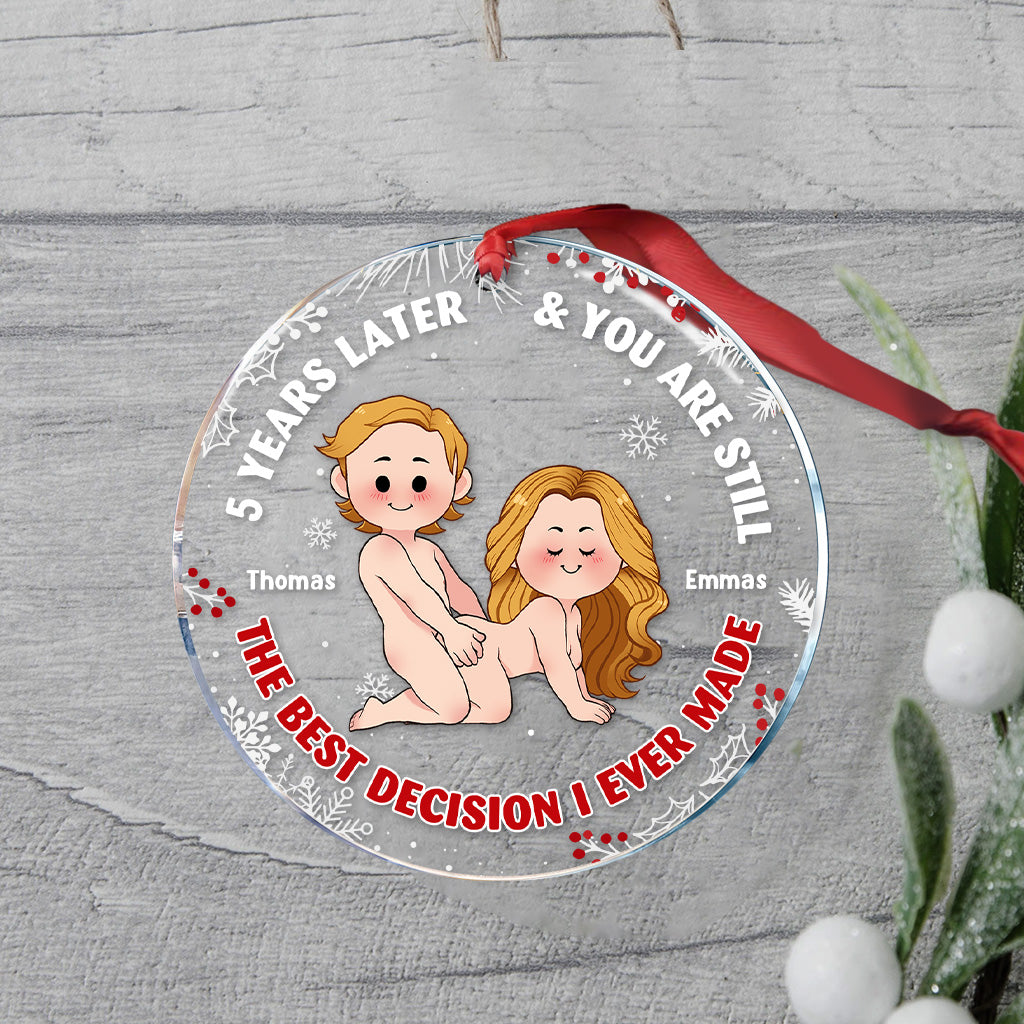 The Best Decision - Personalized Couple Transparent Ornament