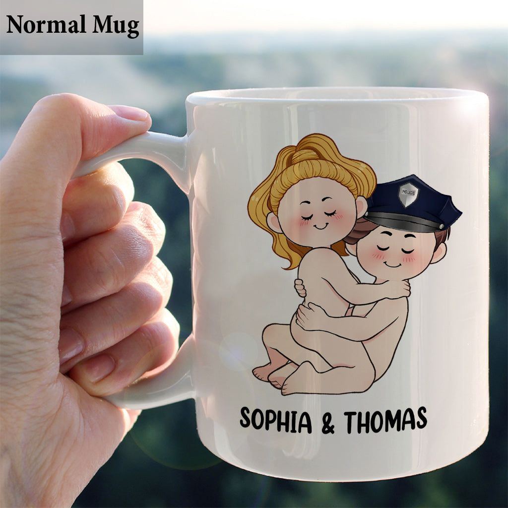 Ich liebe die Polizei – Personalisierte Tasse für Paare
