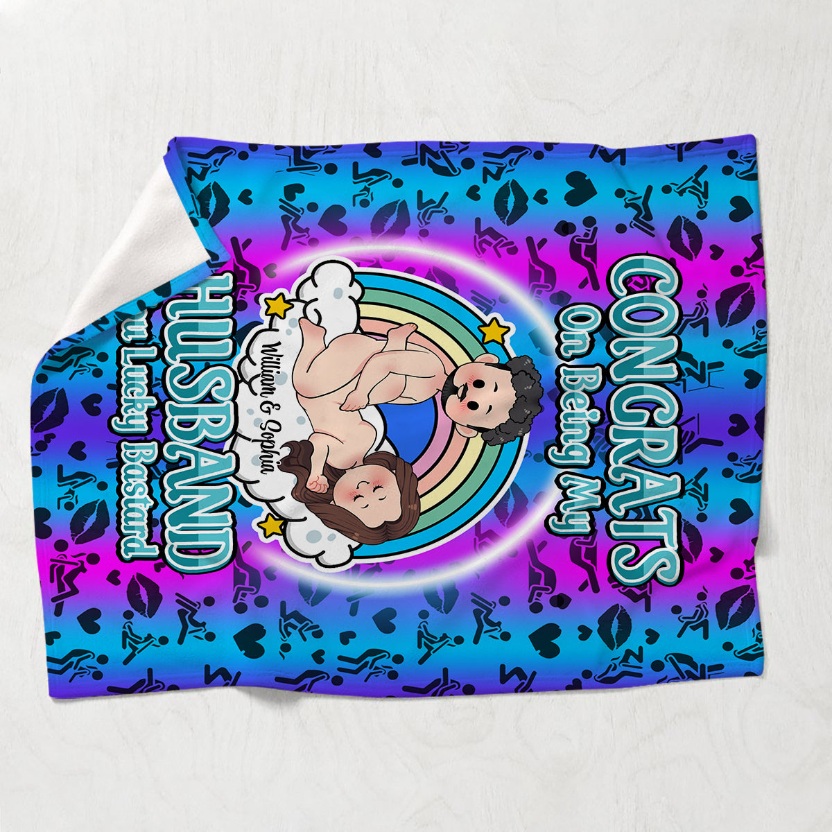 Glückwunsch, dass du mein Ehemann bist – Personalisierte Ehemann-Ehefrau-Decke