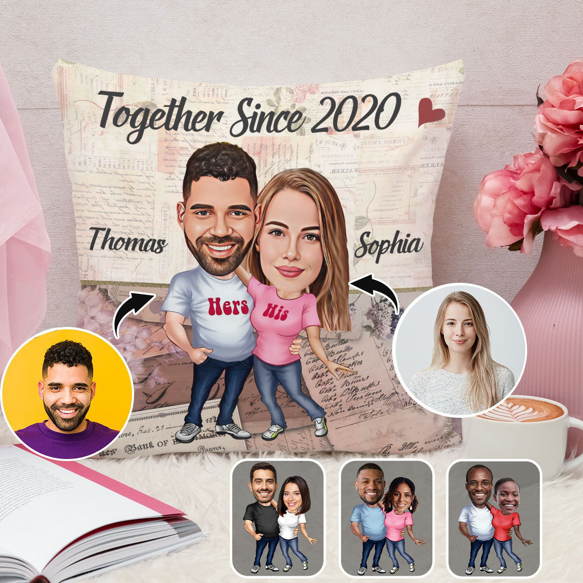 Together Since - Personalized Couple Throw Pillow