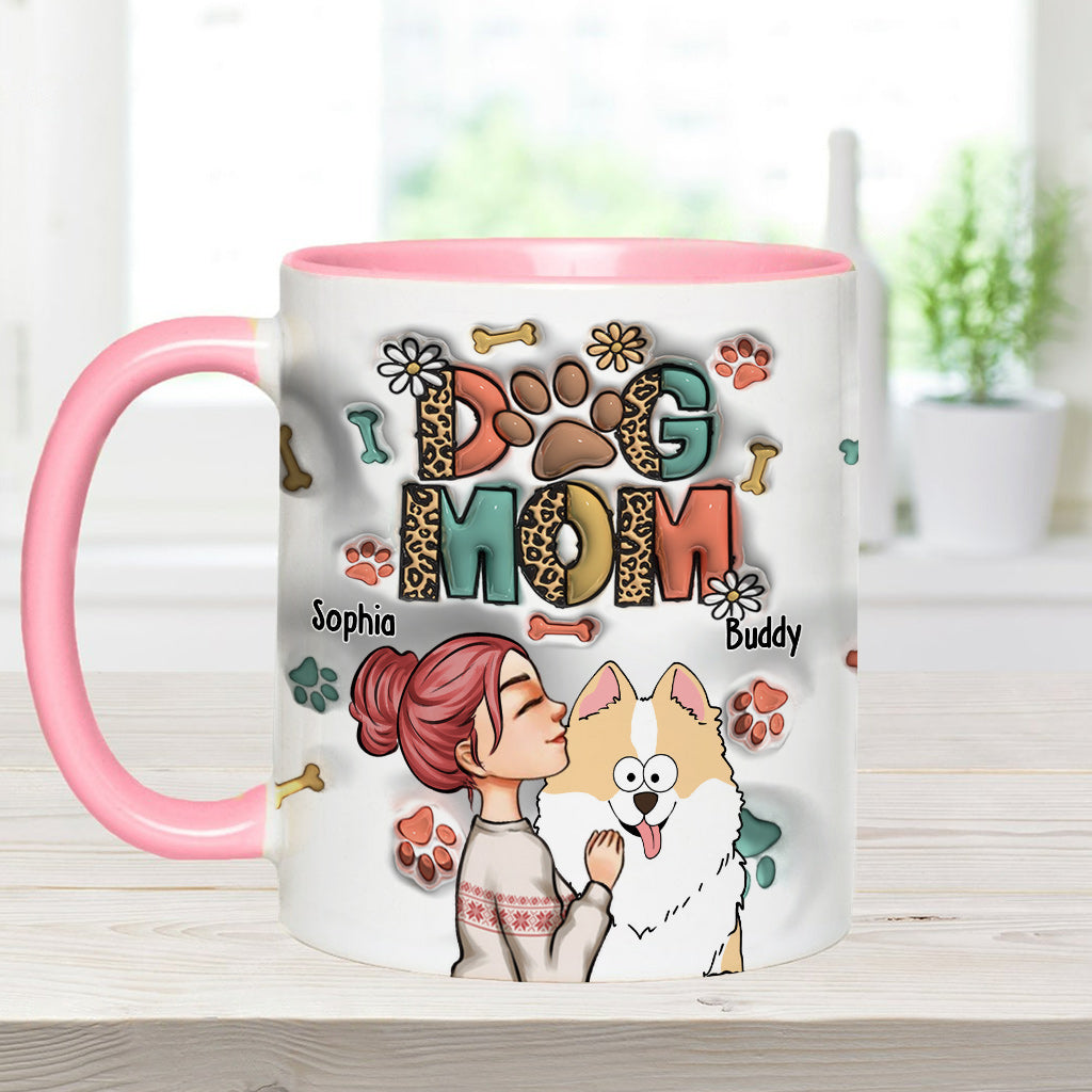 Dog Mom Cat Mom Inflated - Gift for dog lovers, cat lover - Personalized Accent Mug