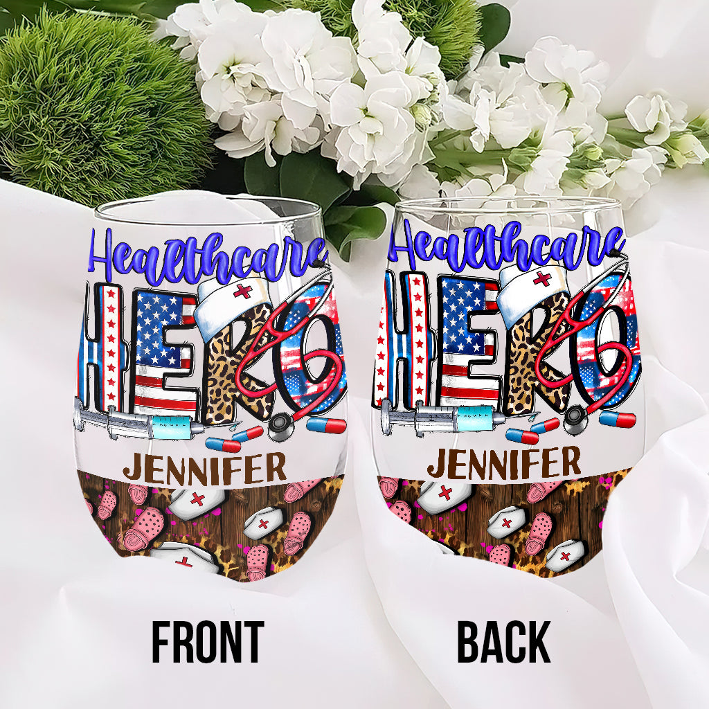 Krankenschwesterleben – Geschenkidee für Krankenschwestern, Mütter, Ehefrauen, Freundinnen – Personalisiertes Weinglas