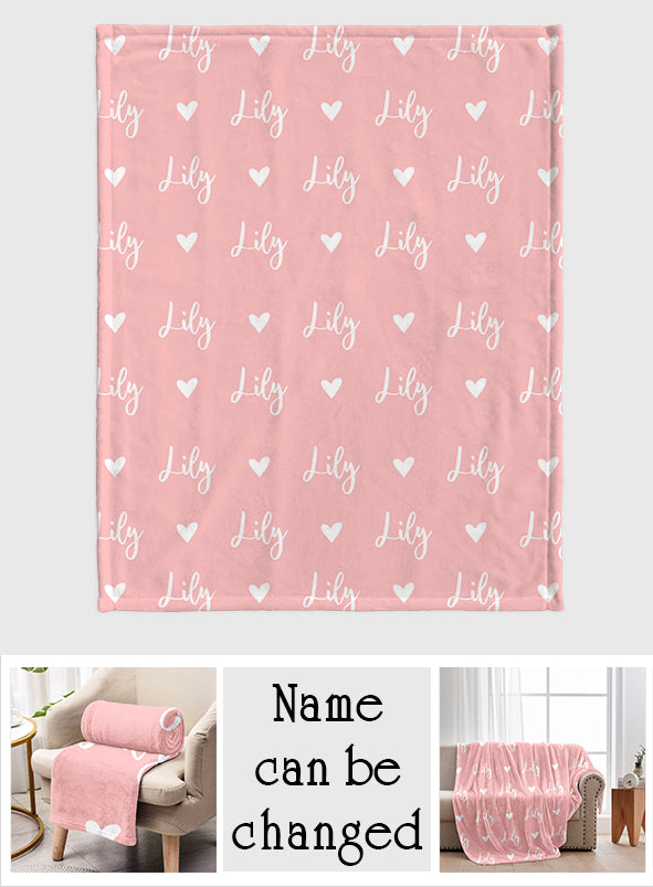Custom Name Heart Pattern - Personalized Mother Blanket