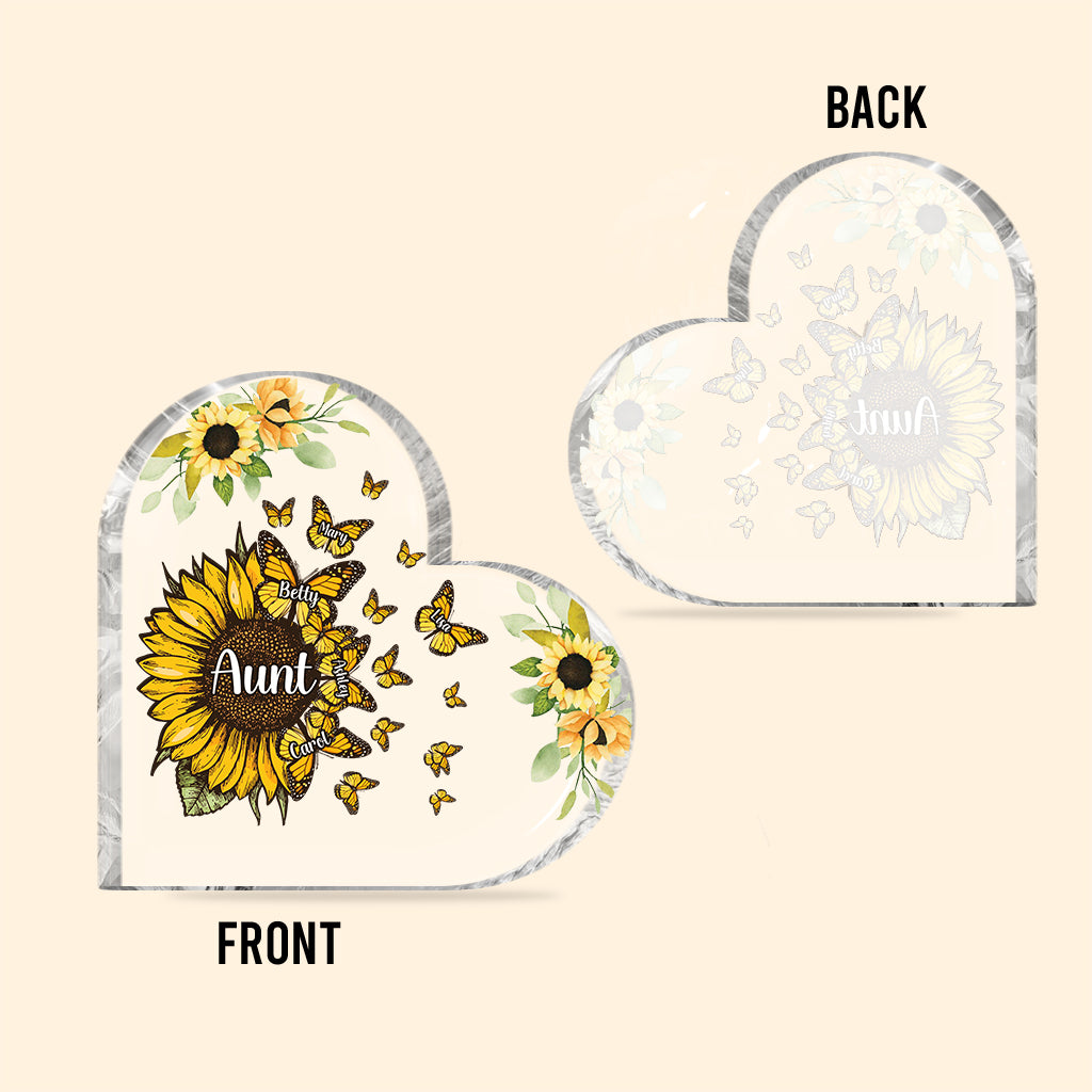 Wunderschöne Sonnenblume – Meine größten Segenswünsche – Geschenk für Oma, Mama, Tante – Personalisierte Acrylplakette in individueller Form