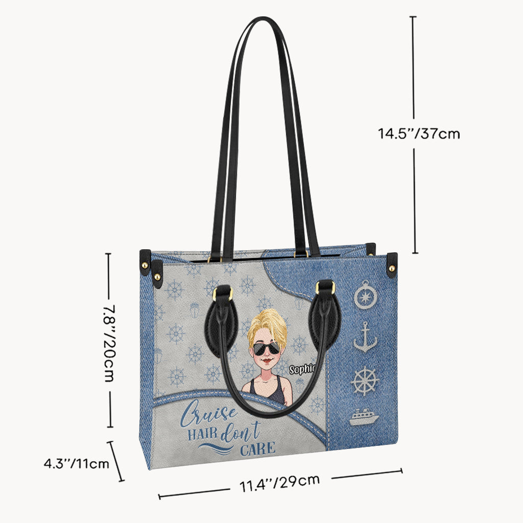 Kreuzfahrt-Frisur egal - Personalisierte Kreuzfahrt-Lederhandtasche