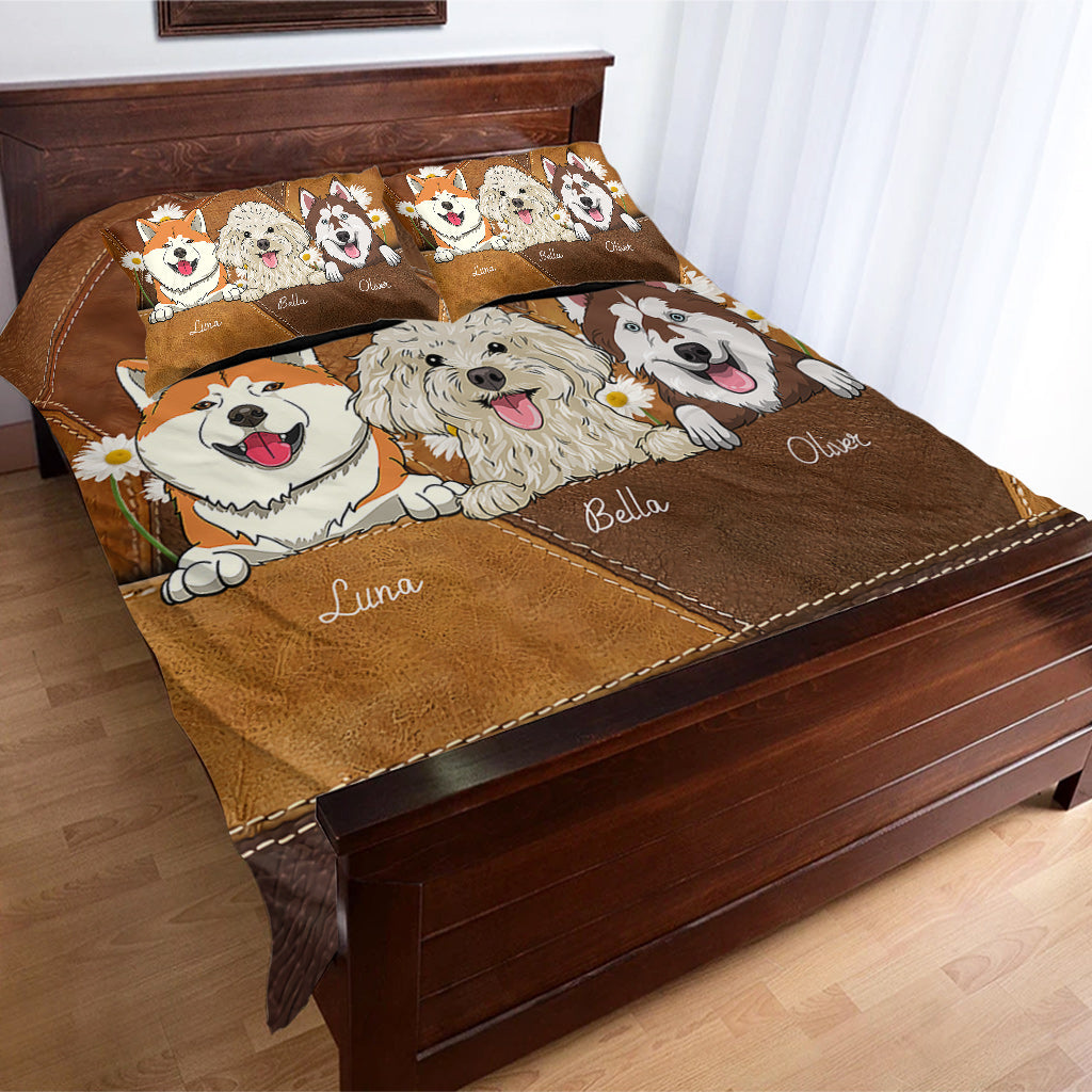 Das Leben ist schöner mit Hunden – personalisiertes Hundebett-Set