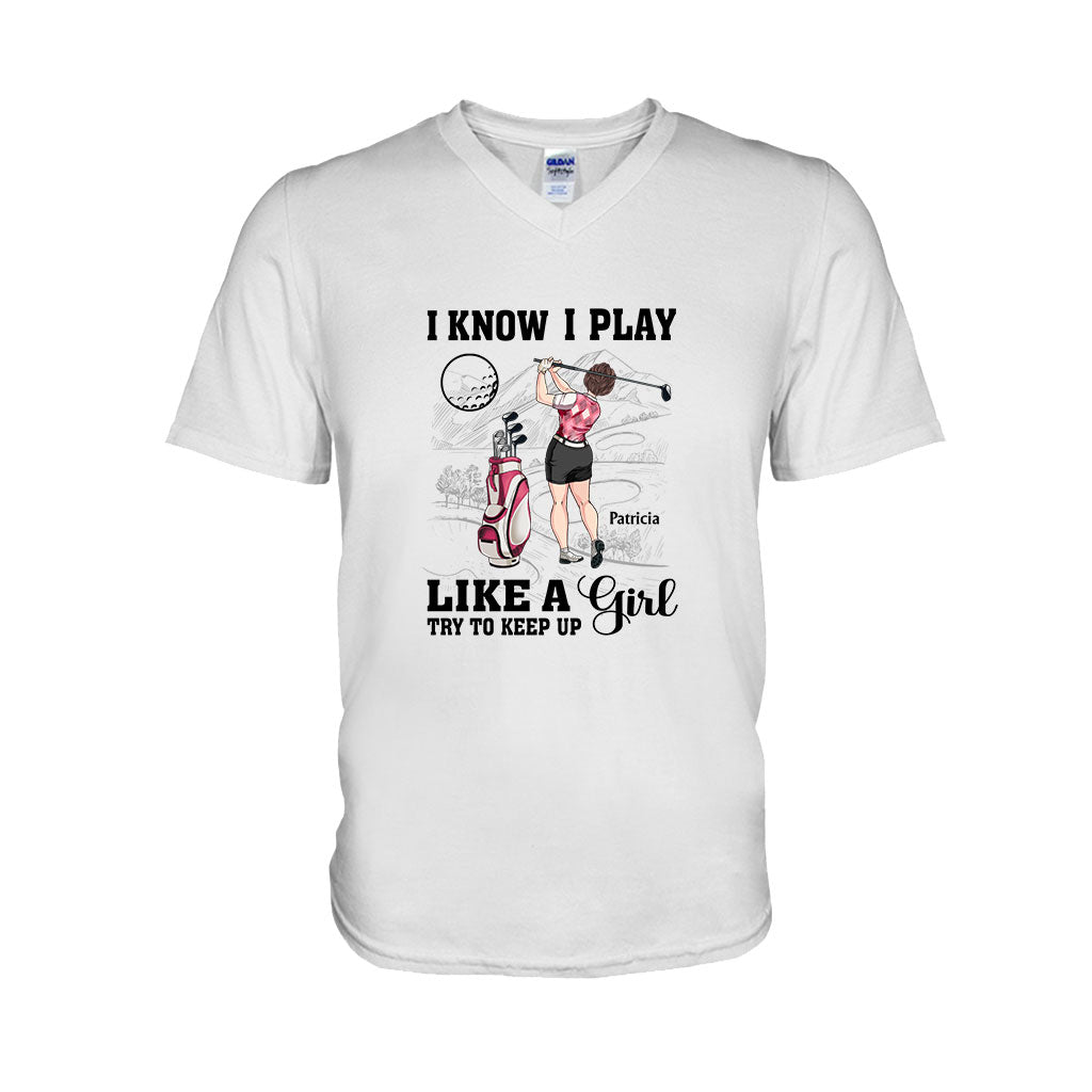 Golfunterricht – Golfgeschenk für sie, Freundin, Ehefrau, Tochter – Personalisiertes T-Shirt und Hoodie