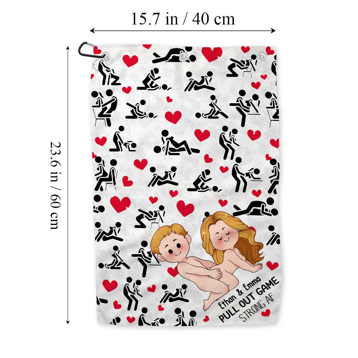 Ausziehbares Spiel – Personalisiertes Golfhandtuch für Paare