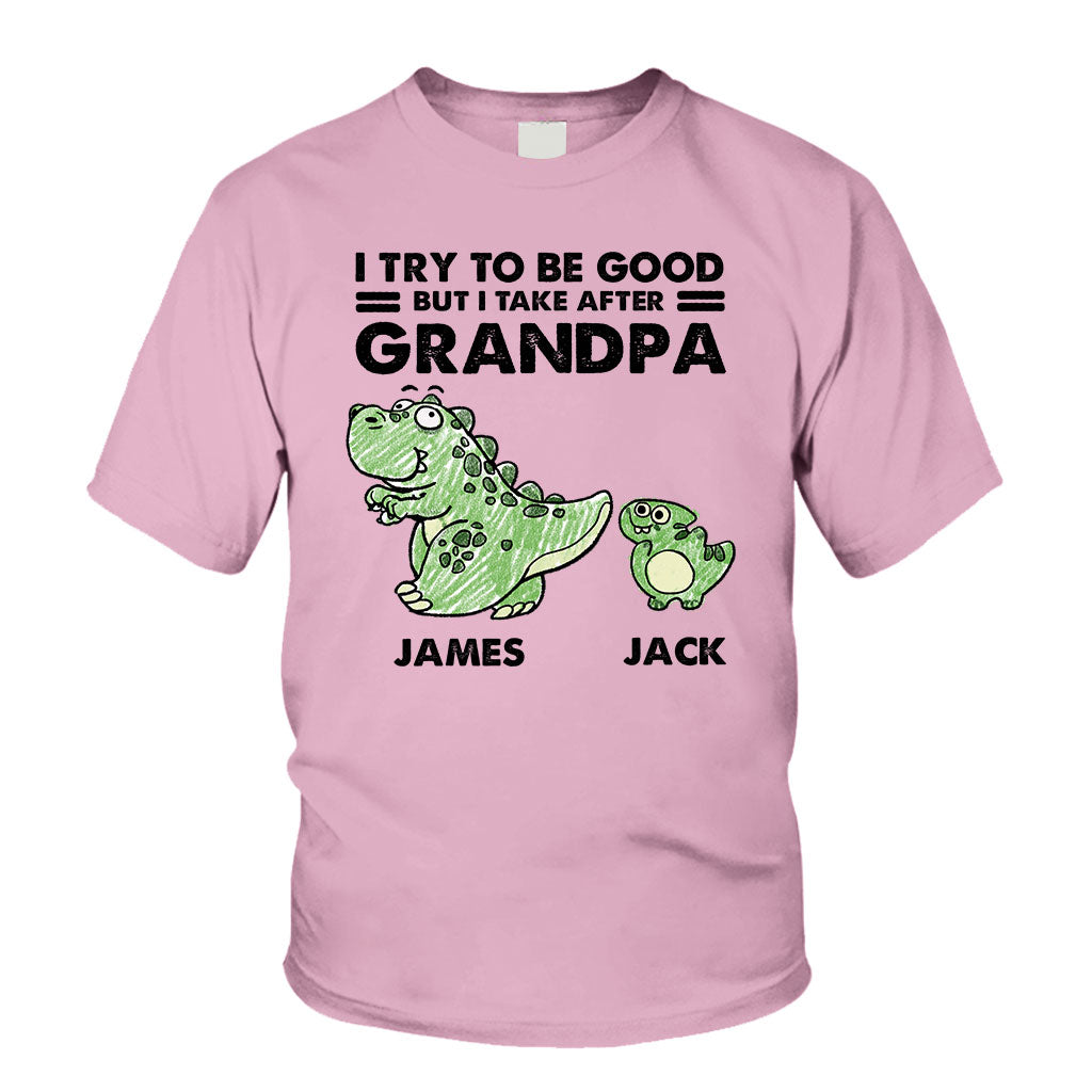Ich bin ganz nach meiner Oma/meinem Opa gekommen – Geschenk für Opa – Personalisiertes T-Shirt und Hoodie