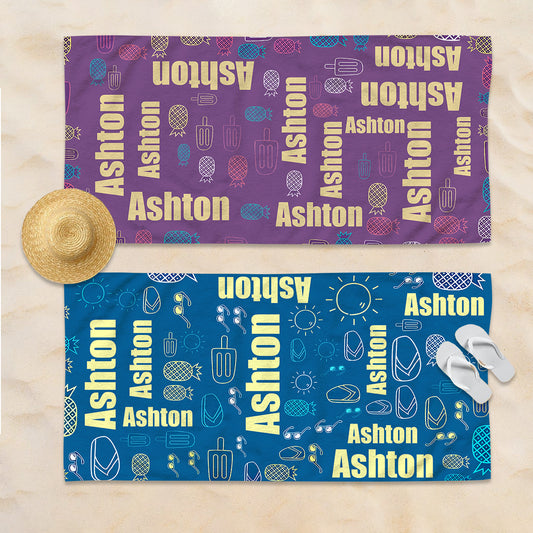 Namenspersonalisierung – Personalisiertes Strandtuch