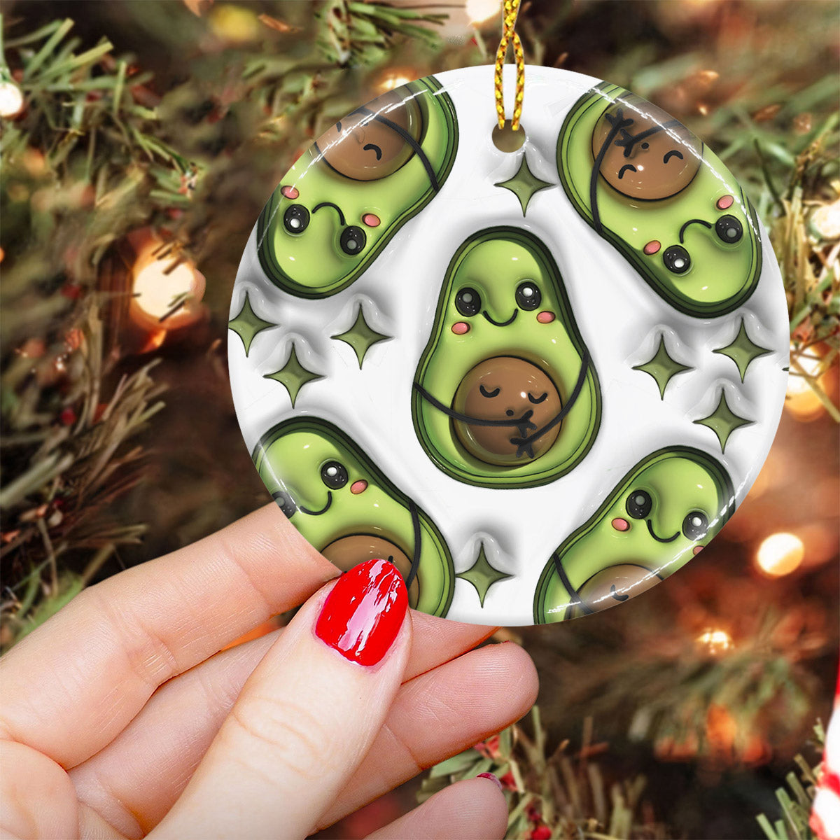 Mamacado - Personalized Pregnancy Ceramic Circle Ornament