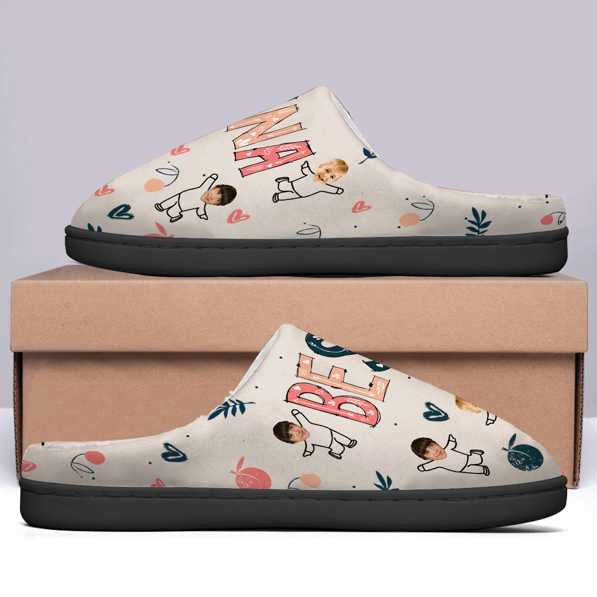 Beste Oma/Nana/Mutter/Mama – Personalisierte Oma-Hausschuhe