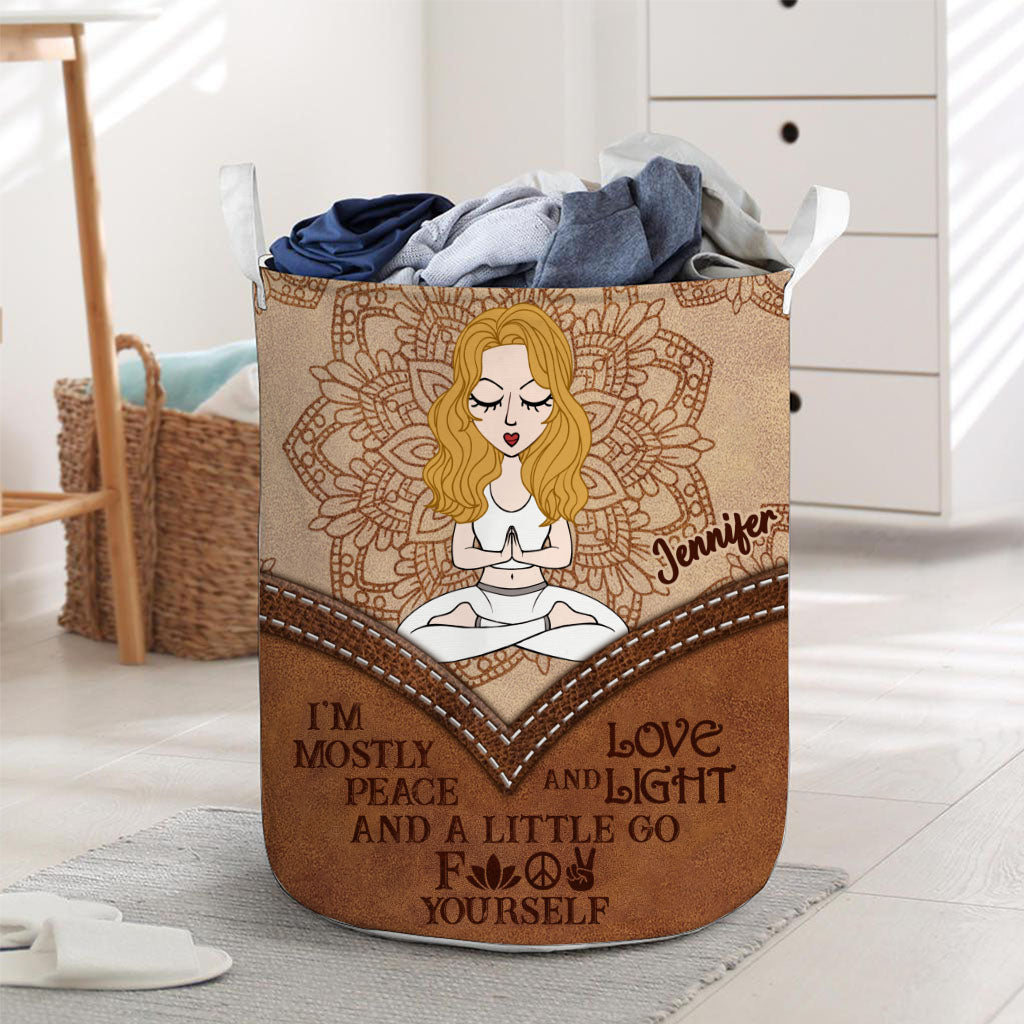 I'm Mostly Peace - Personalized Yoga Storage Basket