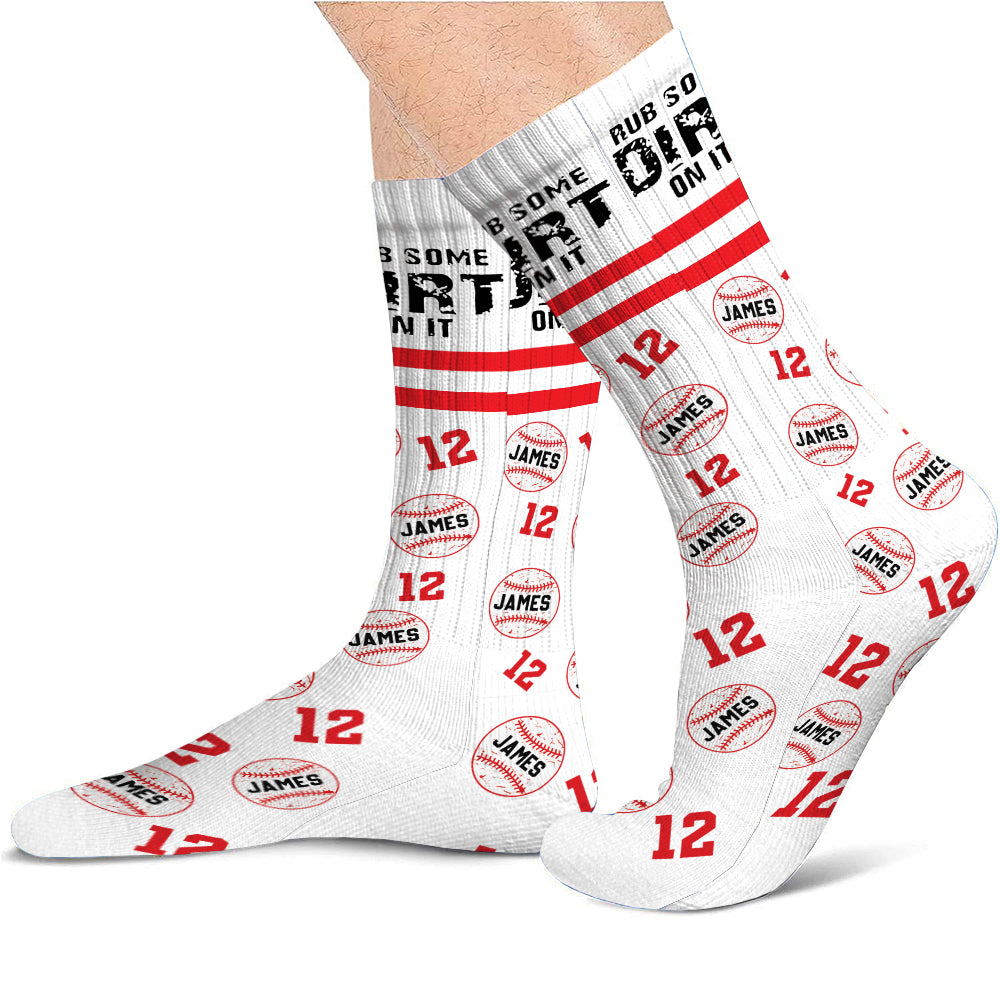 Reib etwas Dreck drauf – personalisierte Baseballsocken
