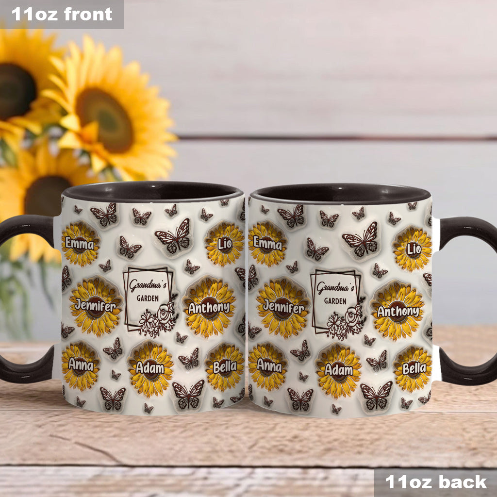 Omas Sonnenblumengarten – Geschenk für Oma – Personalisierte Tasse