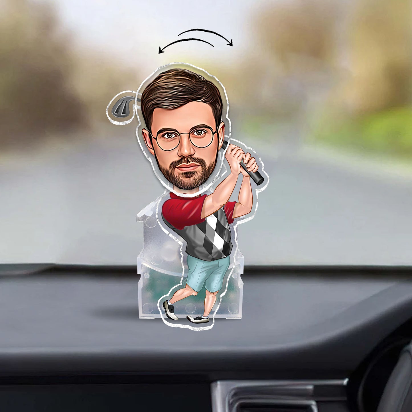 Lustige Fotofigur – Personalisierter Golf-Wackelkopf