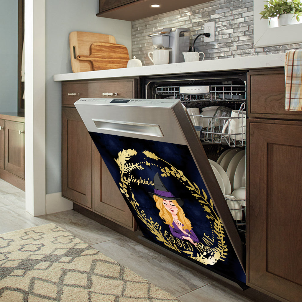 Blessed Home - Personalized Witch Dishwasher Cover