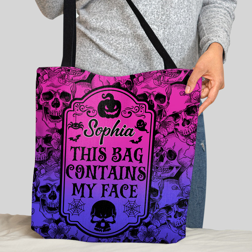 Diese Tasche enthält mein Gesicht – personalisierte Totenkopf-Tragetasche