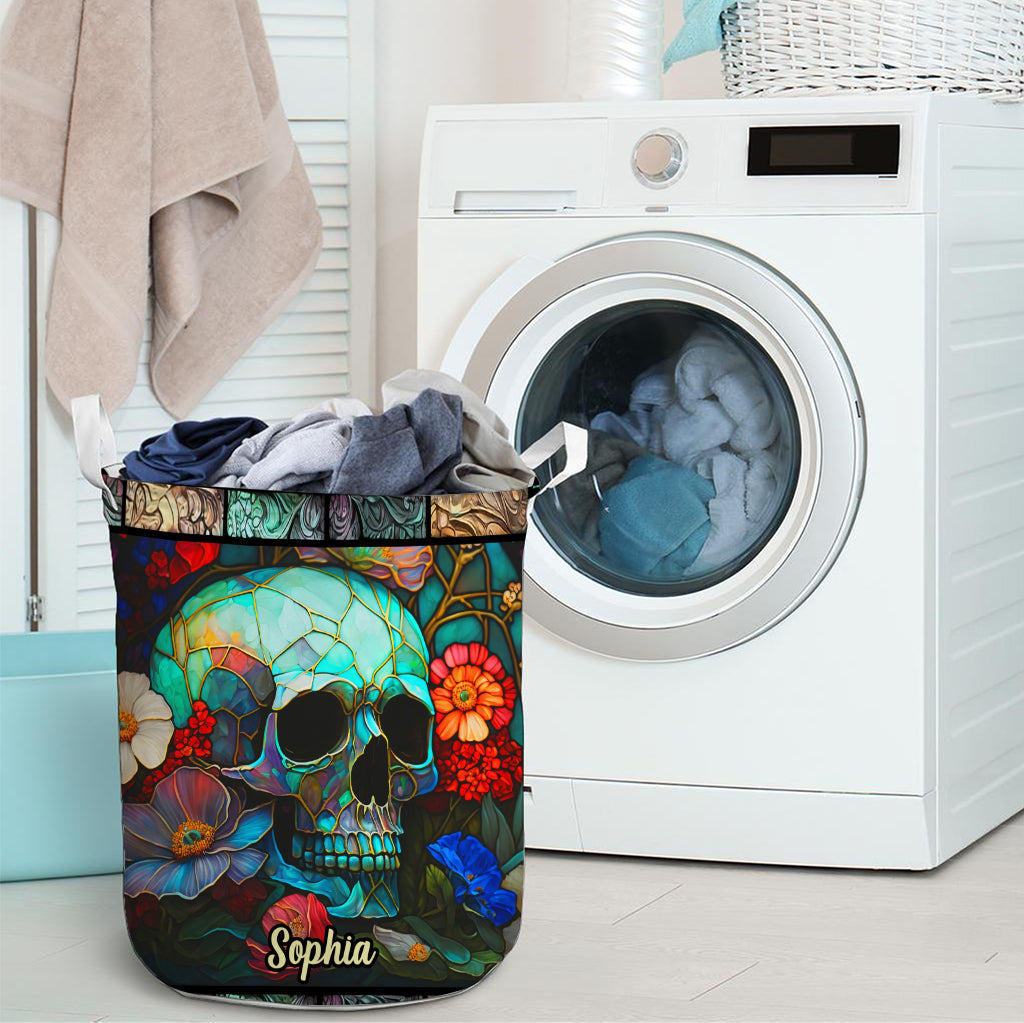 Blumenschädel – Personalisierter Totenkopf-Aufbewahrungskorb