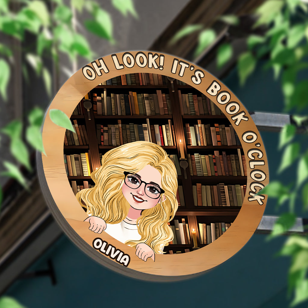 Es ist Zeit fürs Lesen – Personalisiertes rundes Buchschild aus Metall