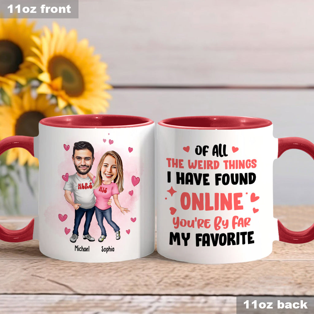 Du bist mit Abstand mein Favorit – personalisierte Tasse für Paare
