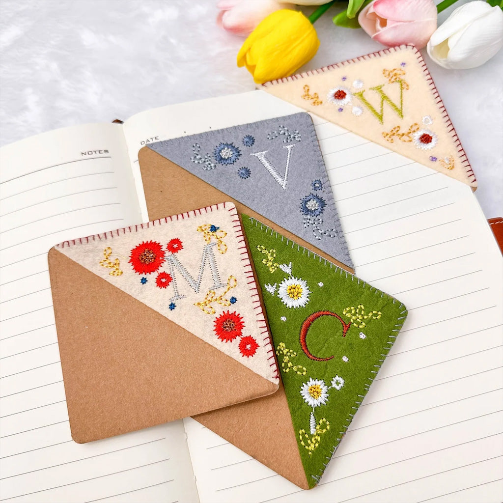 Four Season Personalized Initial - Personalized Book Corner Bookmark