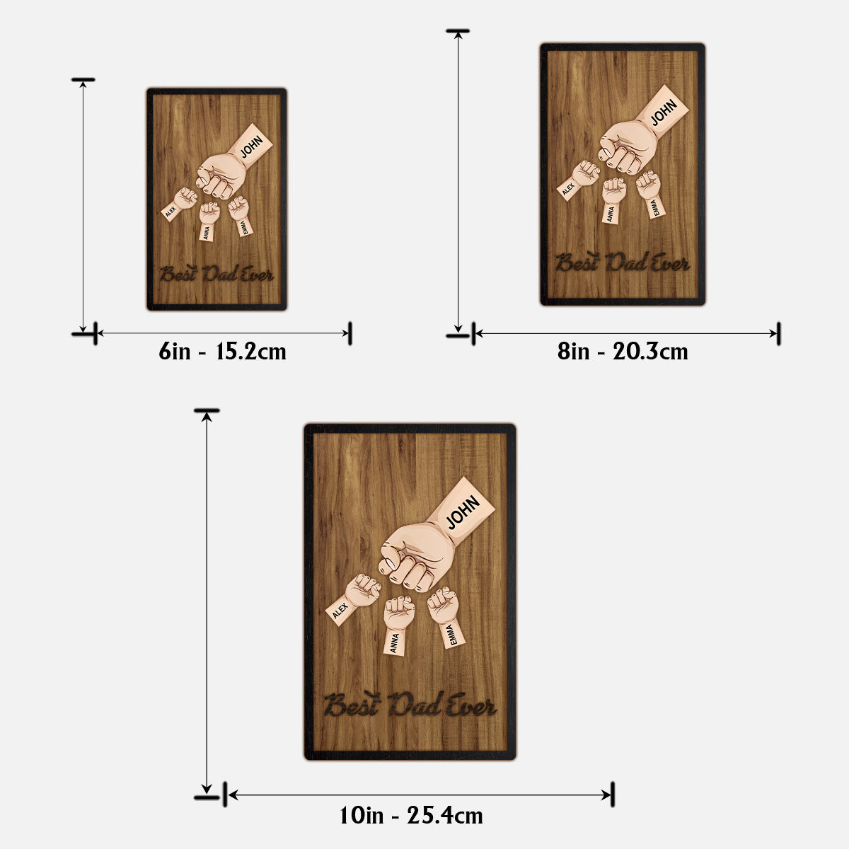 Bester Papa aller Zeiten – Personalisiertes 2-lagiges Holzschild „Vater“ / Holzplakette