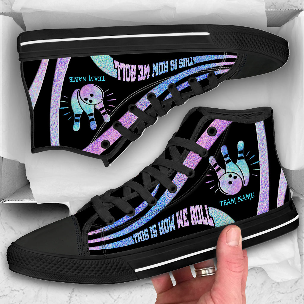 So machen wir das – personalisierte Bowling-High-Top-Schuhe