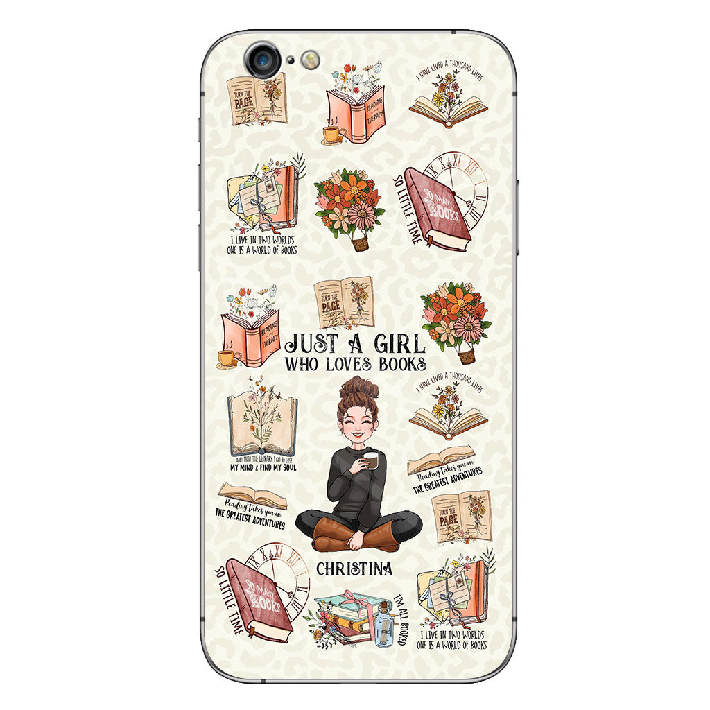 Einfach ein Mädchen, das Bücher liebt – personalisierte Handyhülle in Buchform