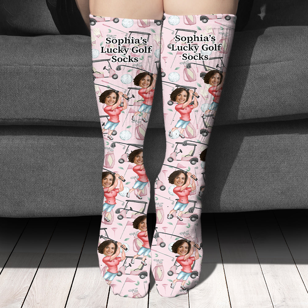 Foto eingefügt – Lustiger Golfer – Personalisierte Golfsocken