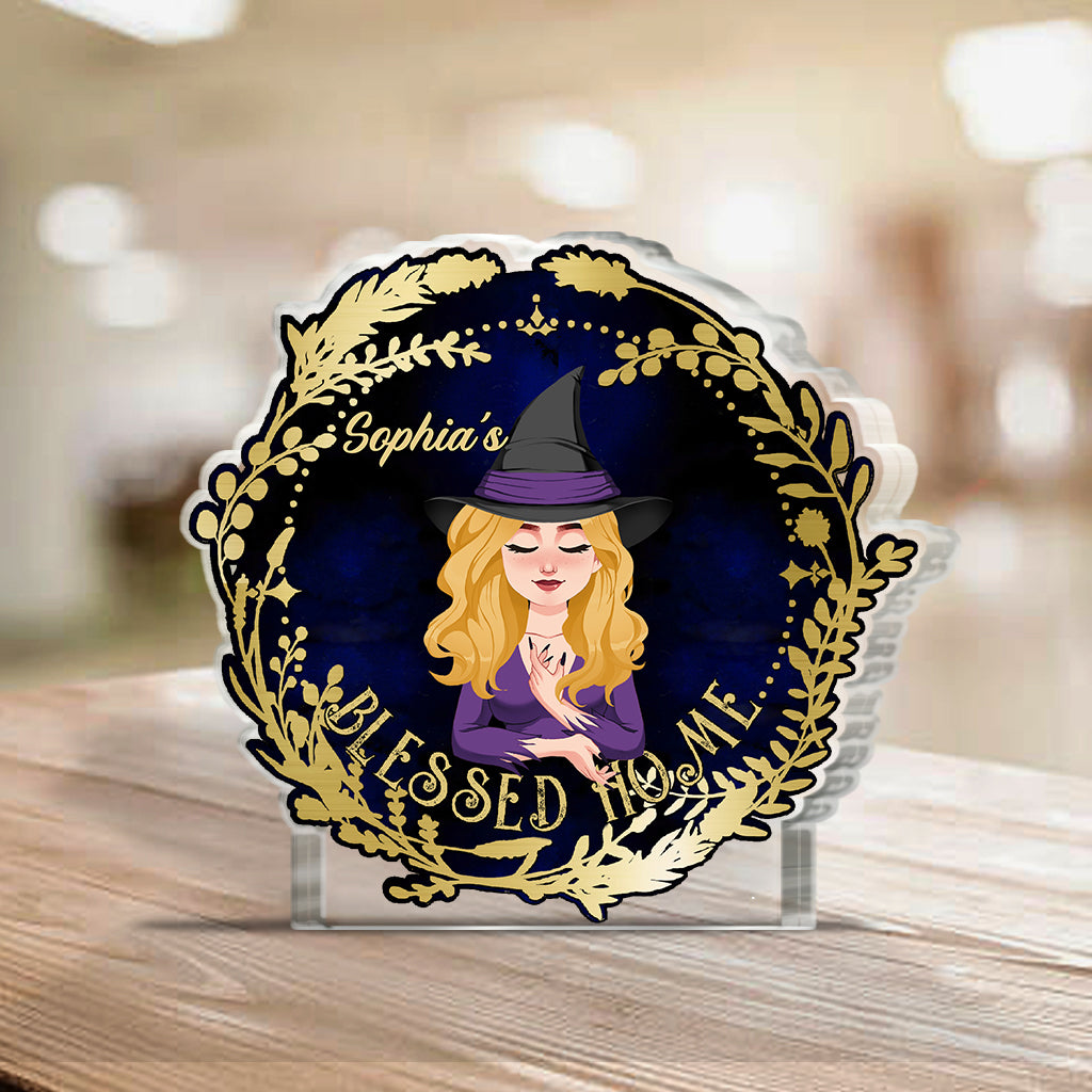 Blessed Home - Personalized Witch Custom Shaped Acrylic Plaque