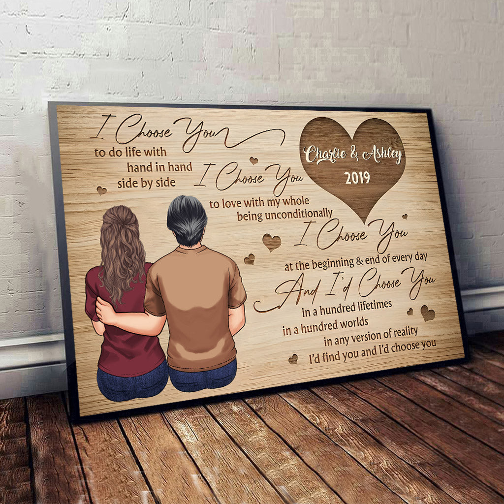 Ich wähle dich – Personalisierte Leinwand und Poster für Paare