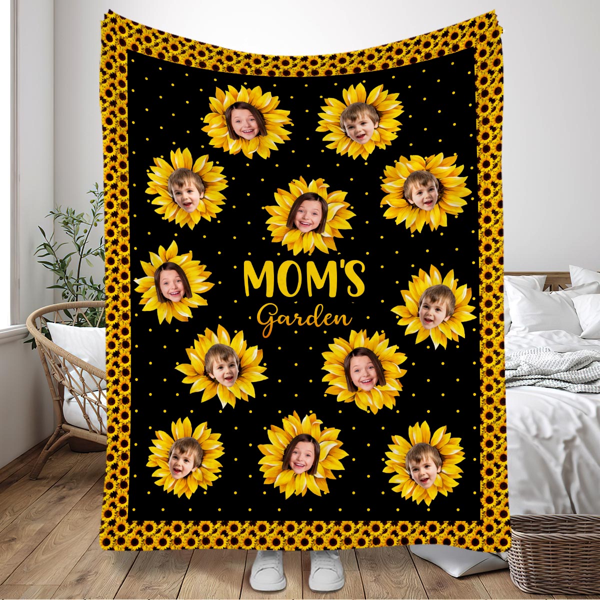 Du bist mein Sonnenschein – Geschenk für Oma, Mama – Personalisierte Decke