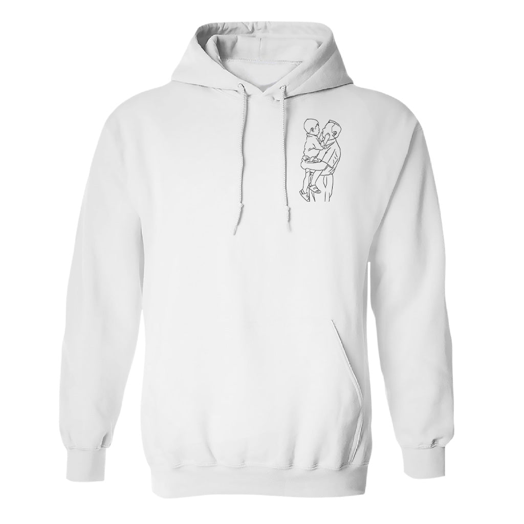 Individuelle Linienzeichnung – Personalisierter bestickter Opa-Hoodie