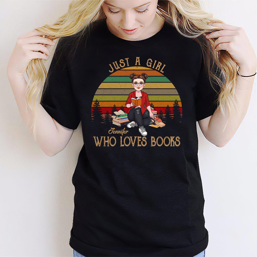 Einfach ein Mädchen, das Bücher liebt – personalisiertes Buch-T-Shirt & Hoodie