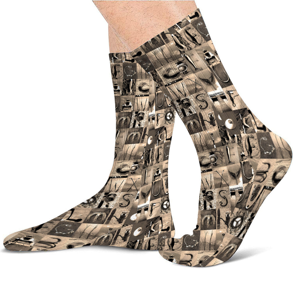 Vintage-Angelalphabet – personalisierte Angelsocken