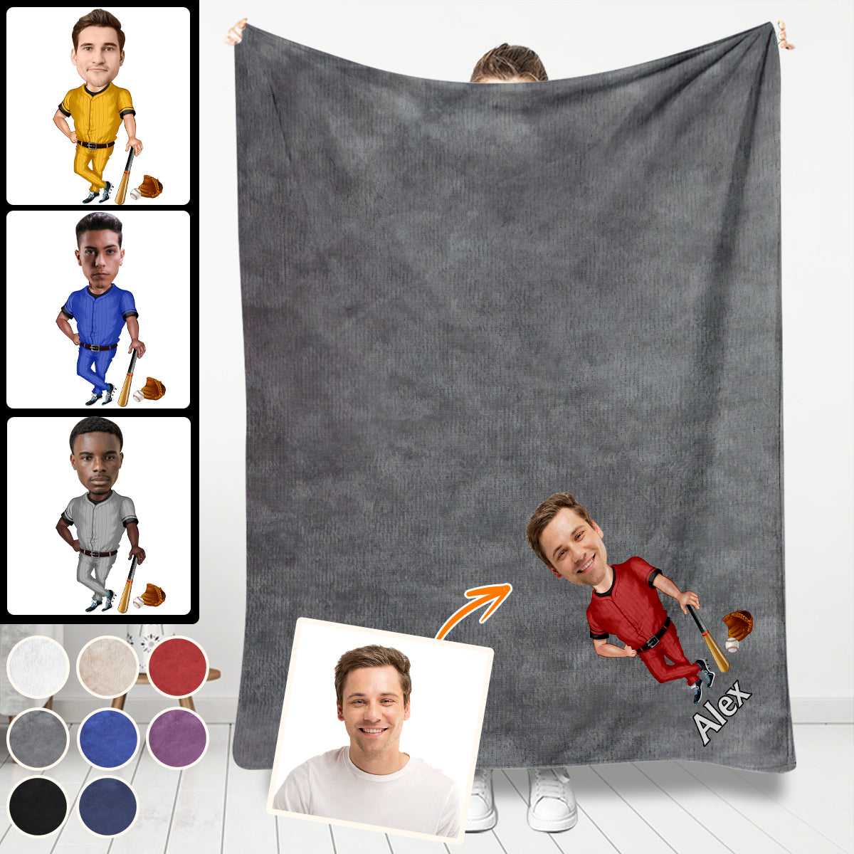 Liebe zum Sport – Personalisierte Baseballdecke