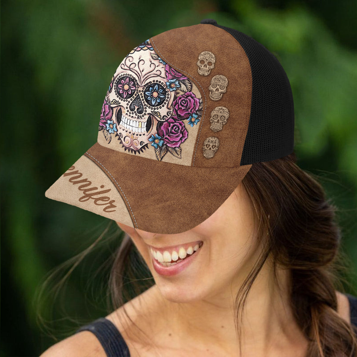 Liebe Totenköpfe – Personalisierte Trucker-Mütze mit Totenkopfmotiv