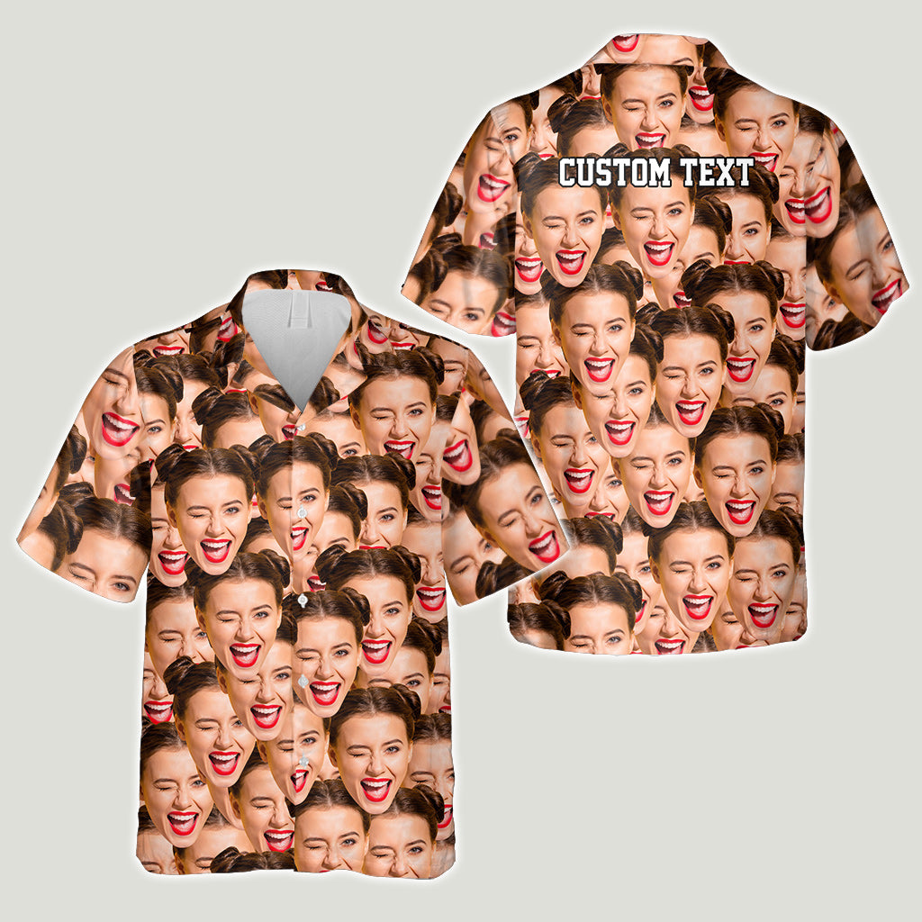 Hawaiihemd mit individuellem Gesicht – Geschenk für Freund, Freundin, Ehefrau, Ehemann, einfach jeden – Personalisiertes Hawaiihemd