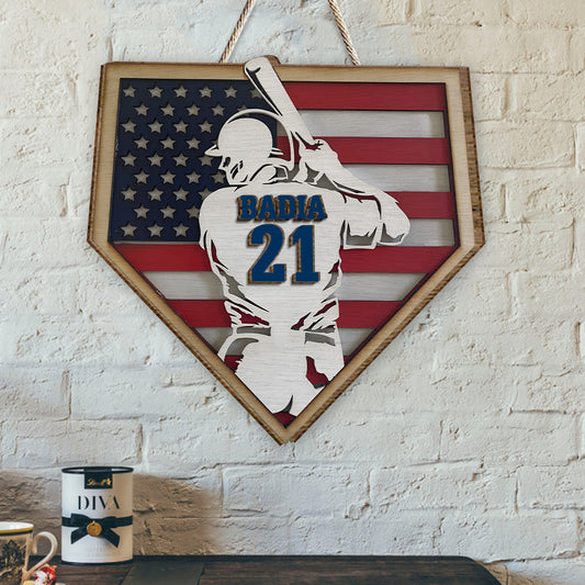 Baseball Season - Personalized Baseball 2 Layered Wood Sign / Wood Plaque