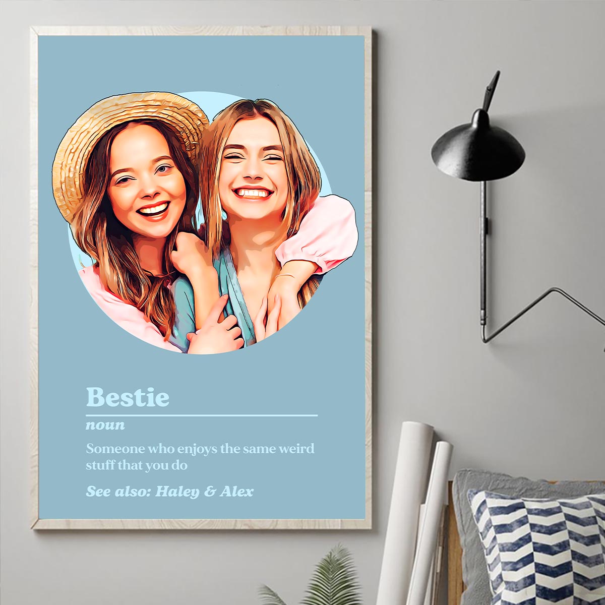 Bestie Portrait Definition - Personalisierte Bestie Leinwand und Poster