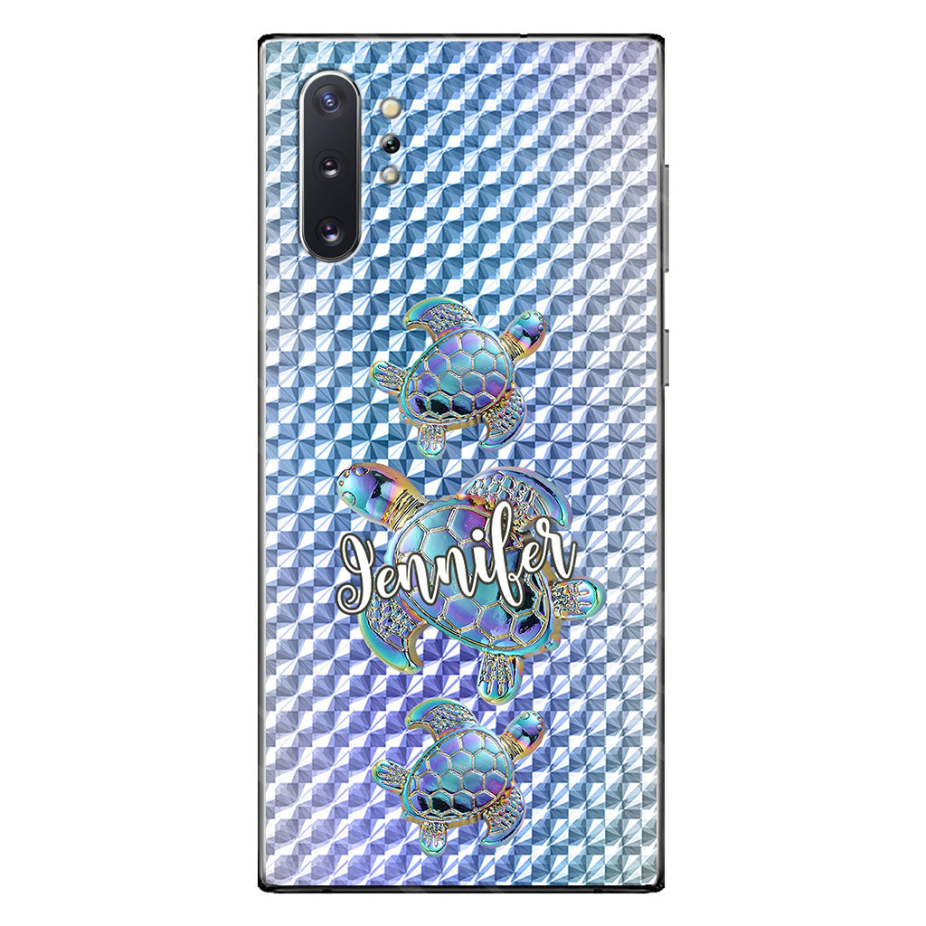 Salty Lil Beach - Personalized Turtle Clear Phone Case