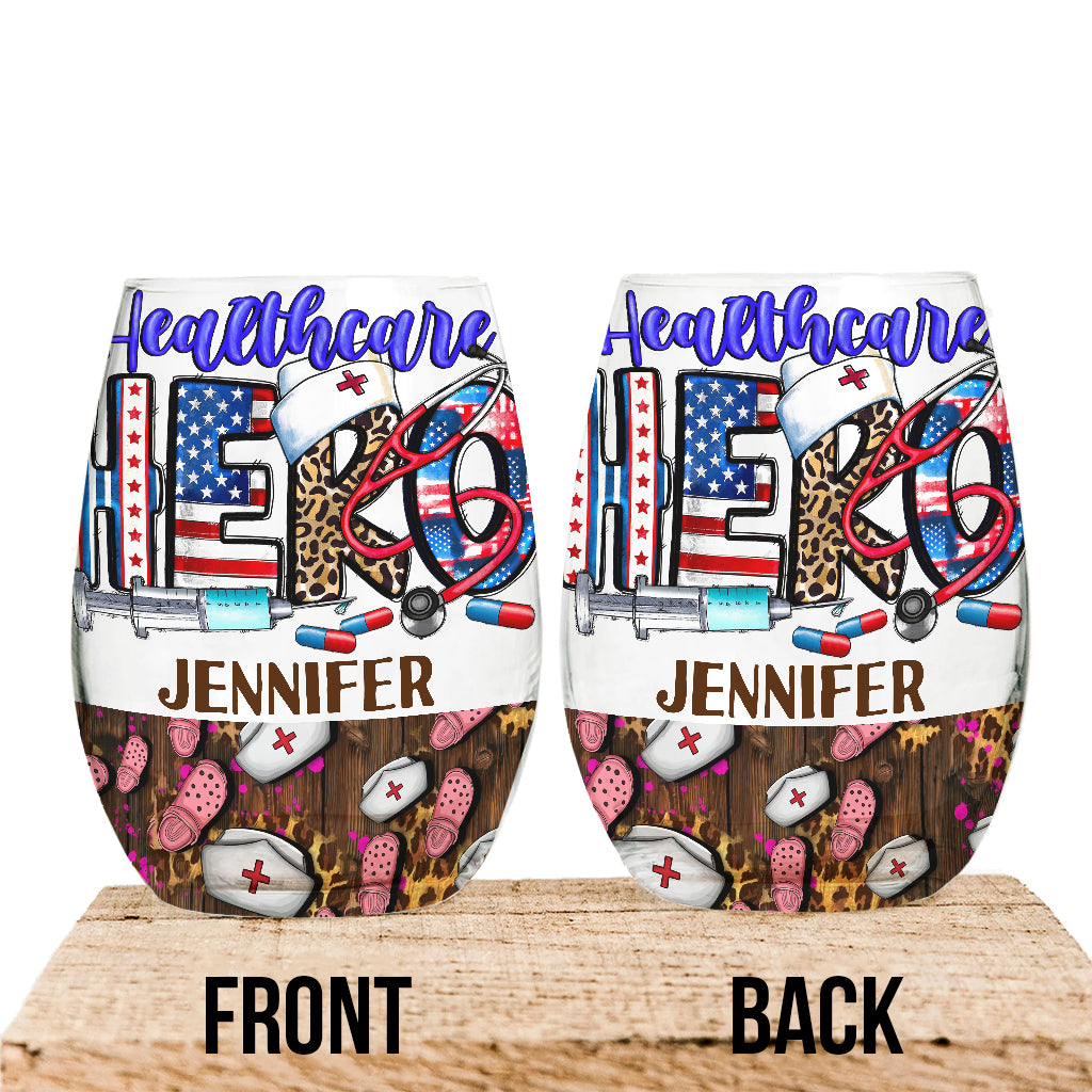 Krankenschwesterleben – Geschenkidee für Krankenschwestern, Mütter, Ehefrauen, Freundinnen – Personalisiertes Weinglas