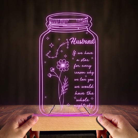 If I Had A Star Birth Flower Zodiac Sign - Gift for mom, grandma, daughter, wife, girlfriend, dad, grandpa, boyfriend, husband - Personalized Shaped Plaque Light Base