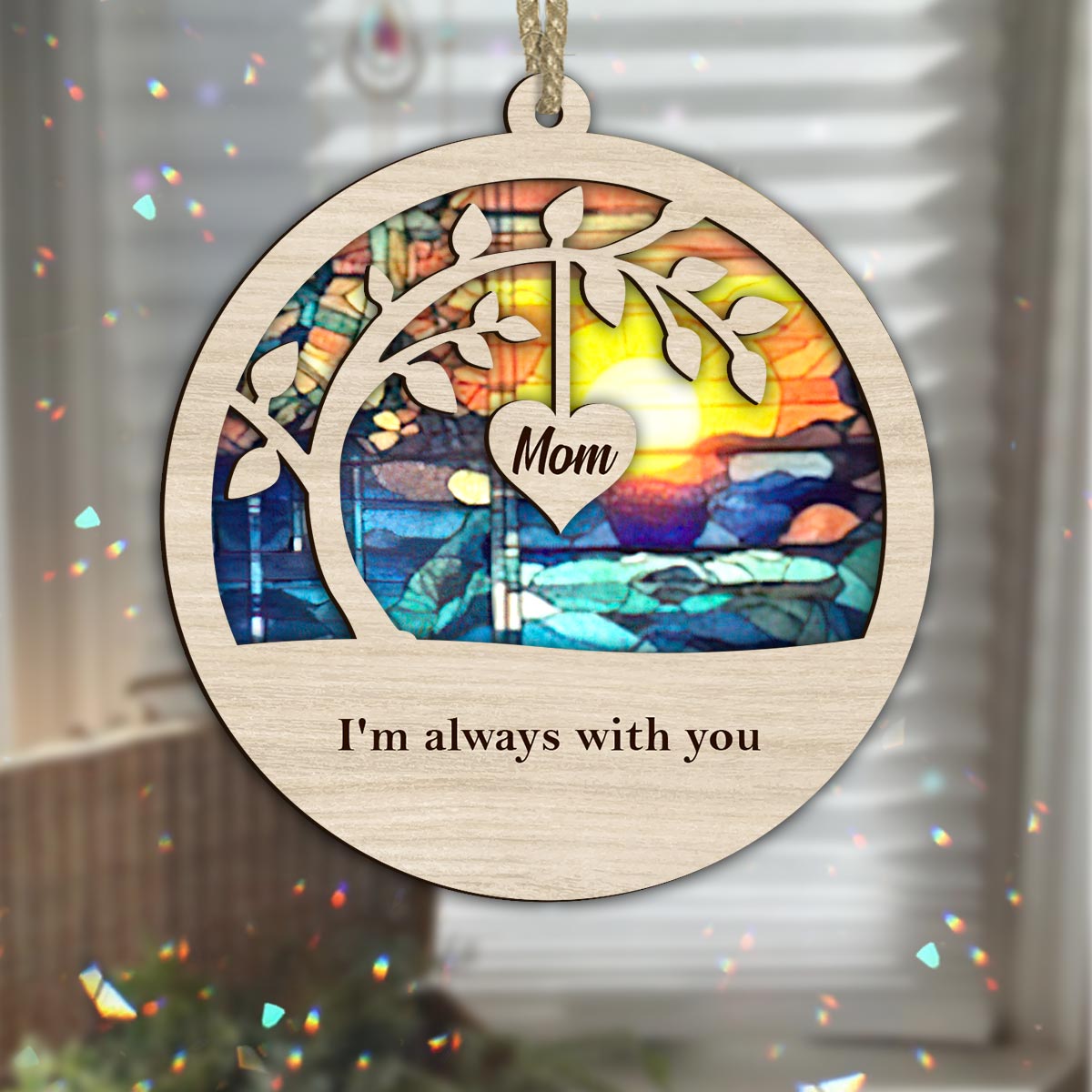 I'm Always With You - Memorial gift for loss of  - Personalized Suncatcher